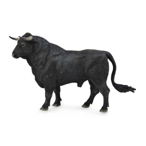 Figura de toro de lucha español negro ideal para niños o para coleccionar, figuras de animales para el Belén, figuritas de animalitos para el pesebre de Navidad