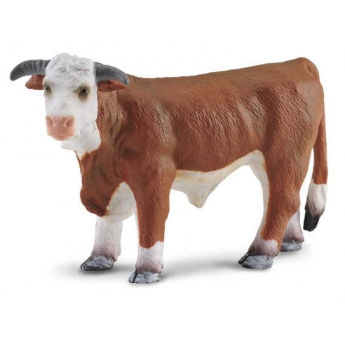 Figura de toro hereford marrón ideal para niños o para coleccionar, figuras de animales para el Belén, figuritas de animalitos para el Pesebre de Navidad