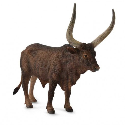 Figura de toro watusi marrón ideal para niños o para coleccionar, figuras de animales para el Belén, figuritas de animalitos para el Pesebre de Navidad