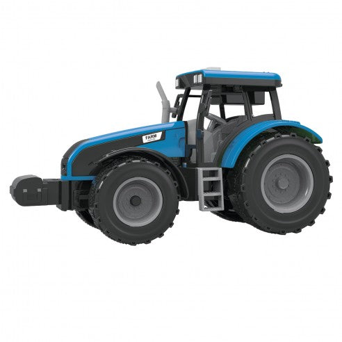 Tractor azul con remolque (Fricción, luz y sonido)