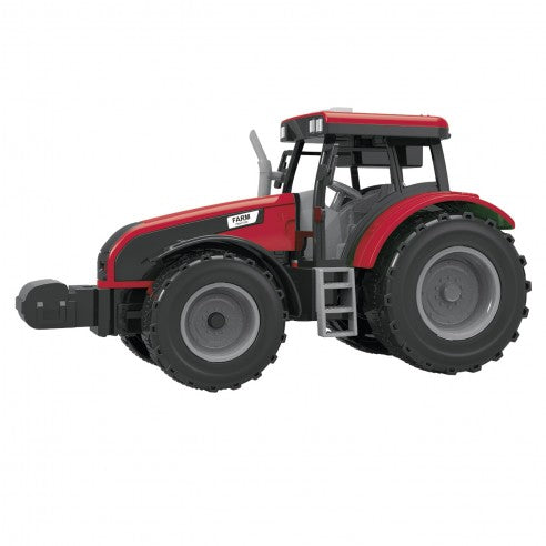 Tractor rojo con apero (Fricción, luz y sonido)