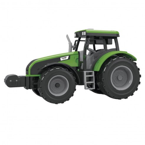 Tractor verde con remolque (Fricción, luz y sonido)