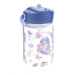 Botella infantil SIRENAS con pajita 350 ml