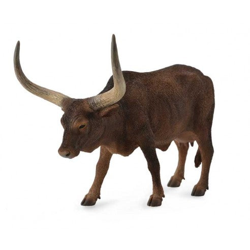 Figura de vaca watusi marrón ideal para niños o para coleccionar, figuras de animales para el Belén, figuritas de animalitos para el Pesebre de Navidad