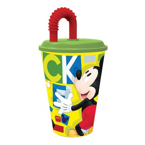 Vaso infantil con pajita reutilizable Mickey Mouse
